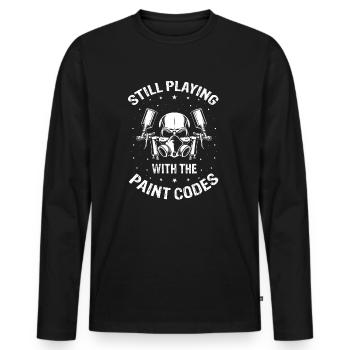 Autolackierer Angebot für Karosserietechniker - Männer Premium Bio Langarmshirt - Schwarz - Vorne - Nico (187cm)
