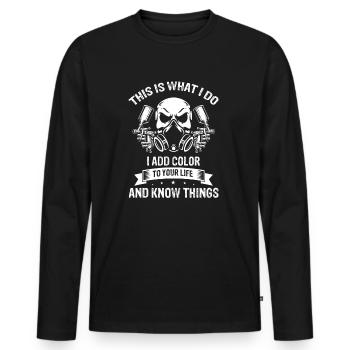 Autolackierer Angebot für Autolackierer - Männer Premium Bio Langarmshirt - Schwarz - Vorne - Nico (187cm)