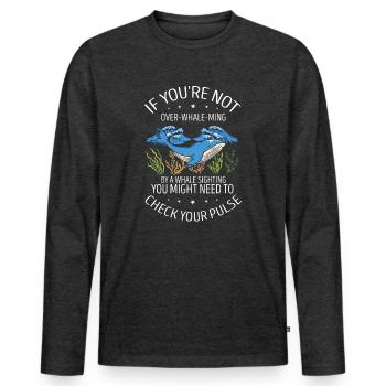 Beluga Whale Design für Meeressäuger und Orca - Männer Premium Bio Langarmshirt - Anthrazit meliert - Vorne - Nico (187cm)