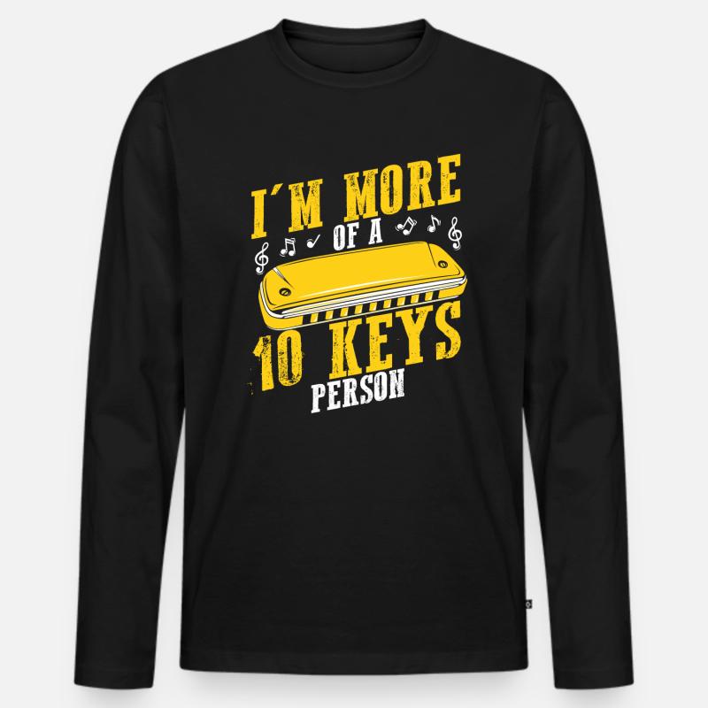 Harmonikaspieler für Munharmonika Spieler - Männer Premium Bio Langarmshirt - Schwarz