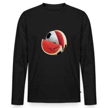 Football Melon Watermelon Kids Football Son - Men's Premium Organic Long Sleeve Shirt - black - Front - Nico (187cm)