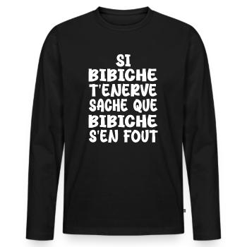If annoys you, know that - Men's Premium Organic Long Sleeve Shirt - black - Front - Nico (187cm)