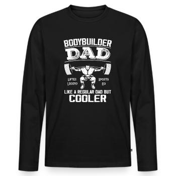 Bodybuilder Dad Like Regular Dad But Cooler - Dad - T-shirt manches longues Premium bio Homme - noir - Devant - Nico (187cm)