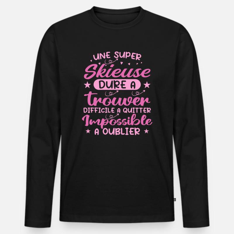 Ein Super-Skifahrer - Skifahrer-Geschenk - Männer Premium Bio Langarmshirt - Schwarz