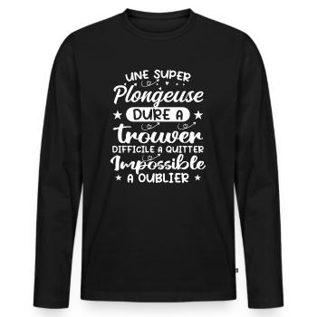 Ein Super Diver - Diver Geschenk - Männer Premium Bio Langarmshirt - Schwarz - Vorne - Nico (187cm)