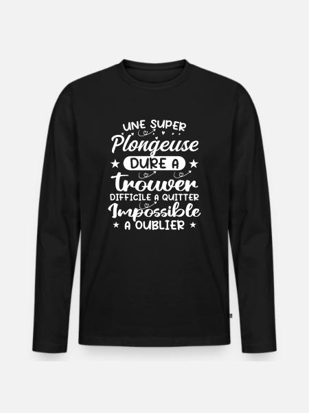 Une Super Plongeuse - Cadeau plongeuse - T-shirt manches longues Premium bio Homme - noir