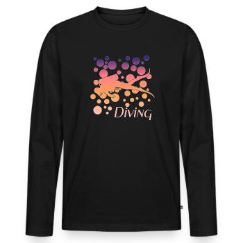 Diving diving - Männer Premium Bio Langarmshirt - Schwarz - Vorne - Nico (187cm)