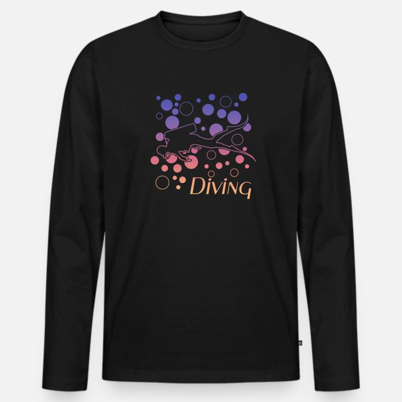 diving tauchen - Männer Premium Bio Langarmshirt - Schwarz