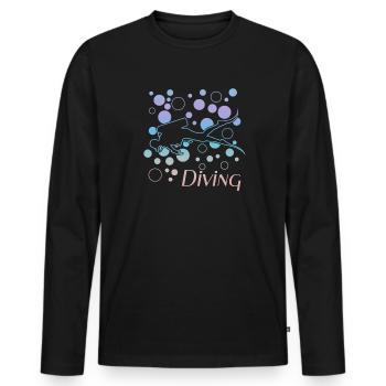 Diving - Männer Premium Bio Langarmshirt - Schwarz - Vorne - Nico (187cm)