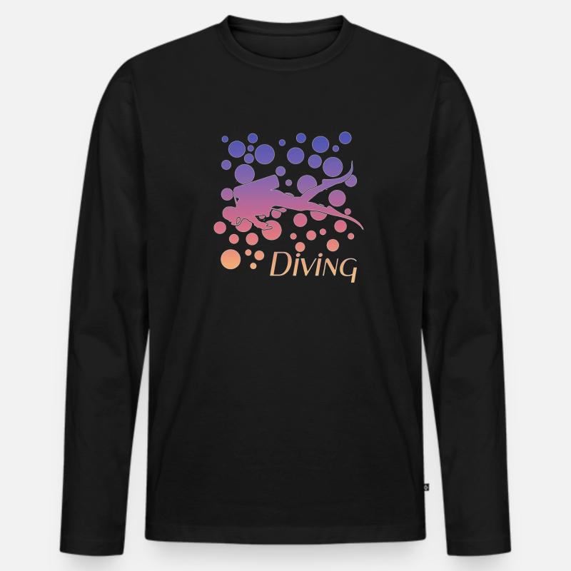 Scuba Diver - Männer Premium Bio Langarmshirt - Schwarz