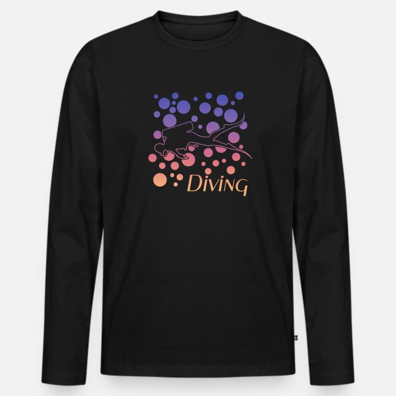 Scuba Diver tauchen diving - Männer Premium Bio Langarmshirt - Schwarz