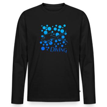 diving - Männer Premium Bio Langarmshirt - Schwarz - Vorne - Nico (187cm)
