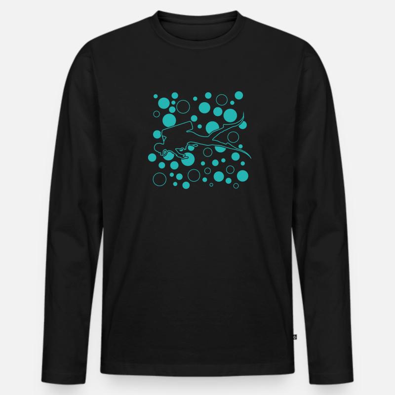 Diving tauchen - Männer Premium Bio Langarmshirt - Schwarz