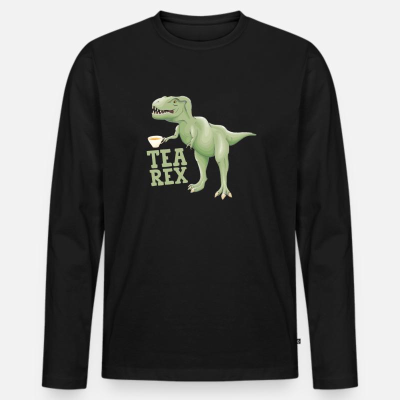 Tee Rex - Männer Premium Bio Langarmshirt - Schwarz