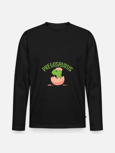 Pregosaurus - Men's Premium Organic Long Sleeve Shirt - black