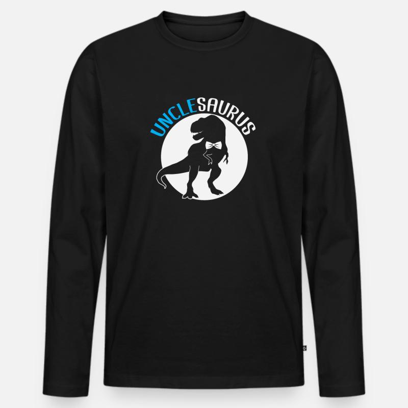 Unclesaurus - Männer Premium Bio Langarmshirt - Schwarz