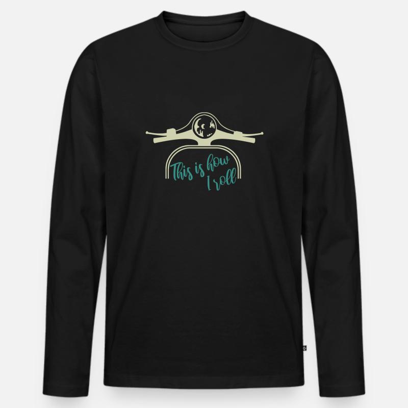 Roller Zweitakter Motorroller Moped - Männer Premium Bio Langarmshirt - Schwarz