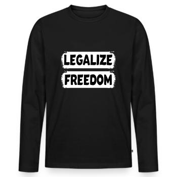 Legalize freedom - Men's Premium Organic Long Sleeve Shirt - black - Front - Nico (187cm)