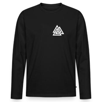 Wikinger Odin Knoten Nordische Mythologie Rune - Männer Premium Bio Langarmshirt - Schwarz - Vorne - Nico (187cm)