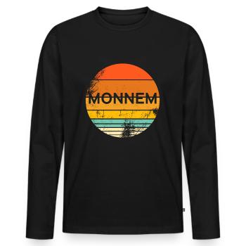Mannheim Hessen Monnem Dialekt Witzig Geschenkidee - Männer Premium Bio Langarmshirt - Schwarz - Vorne - Nico (187cm)