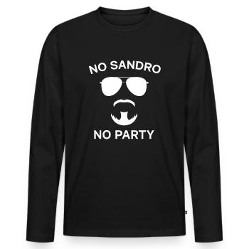Herren No Sandro No Party Oberteil Mallorca Lustig - Männer Premium Bio Langarmshirt - Schwarz - Vorne - Nico (187cm)