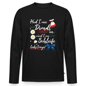 Dirndl Damen Tracht Bayern Lustig - Männer Premium Bio Langarmshirt - Schwarz - Vorne - Nico (187cm)