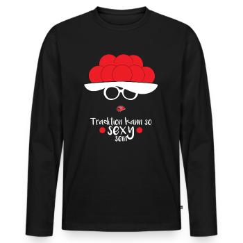 Schwarzwaldmädel Schwarzwald Bollenhut Geschenk - Männer Premium Bio Langarmshirt - Schwarz - Vorne - Nico (187cm)