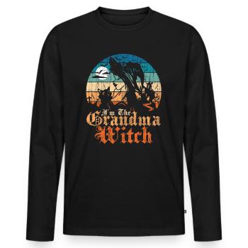 Im The Grandma Witch print - Men's Premium Organic Long Sleeve Shirt - black - Front - Nico (187cm)