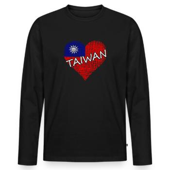 Taiwan - Männer Premium Bio Langarmshirt - Schwarz - Vorne - Nico (187cm)