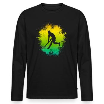 Joueurs de hockey sur gazon Joueurs de hockey Hockey Enfants - T-shirt manches longues Premium bio Homme - noir - Devant - Nico (187cm)