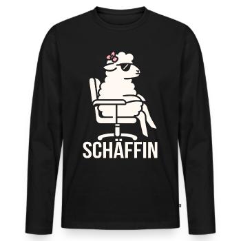 Chef Chefin Schaf Geschenk Schäfin Spruch - Männer Premium Bio Langarmshirt - Schwarz - Vorne - Nico (187cm)