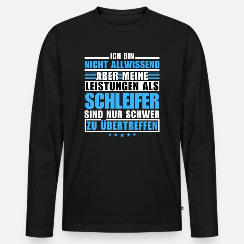 Unübertroffene Leistung als Schleifer - Männer Premium Bio Langarmshirt - Schwarz