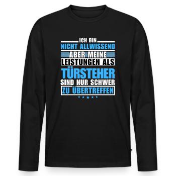 Des performances de videur inégalées - T-shirt manches longues Premium bio Homme - noir - Devant - Nico (187cm)