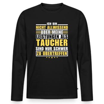 Des performances inégalées en tant que plongeur - T-shirt manches longues Premium bio Homme - noir - Devant - Nico (187cm)