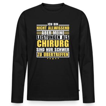 Unübertroffene Leistung als Chirurg - Männer Premium Bio Langarmshirt - Schwarz - Vorne - Nico (187cm)