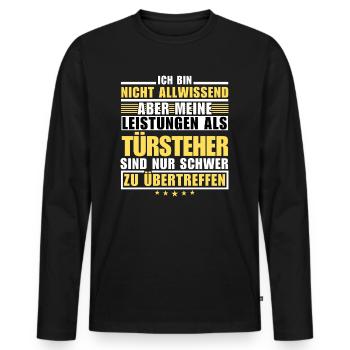 Des performances de videur inégalées - T-shirt manches longues Premium bio Homme - noir - Devant - Nico (187cm)