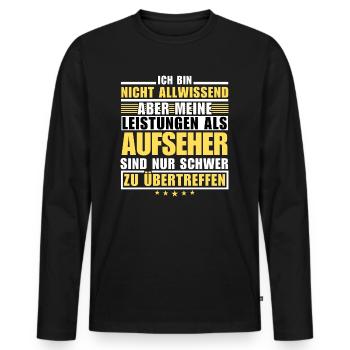 Unmatched performance as a supervisor - Men's Premium Organic Long Sleeve Shirt - black - Front - Nico (187cm)