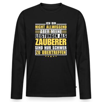 Des performances inégalées en tant que magicien - T-shirt manches longues Premium bio Homme - noir - Devant - Nico (187cm)