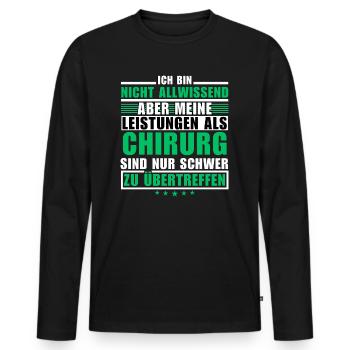 Unübertroffene Leistung als Chirurg - Männer Premium Bio Langarmshirt - Schwarz - Vorne - Nico (187cm)
