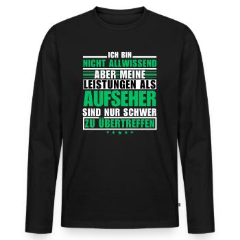 Des performances inégalées en tant que superviseur - T-shirt manches longues Premium bio Homme - noir - Devant - Nico (187cm)