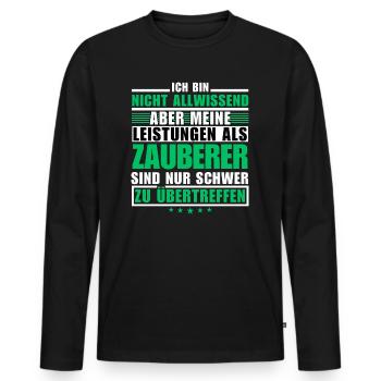 Unmatched performance as a magician - Men's Premium Organic Long Sleeve Shirt - black - Front - Nico (187cm)