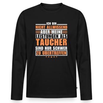 Unübertroffene Leistung als Taucher - Männer Premium Bio Langarmshirt - Schwarz - Vorne - Nico (187cm)