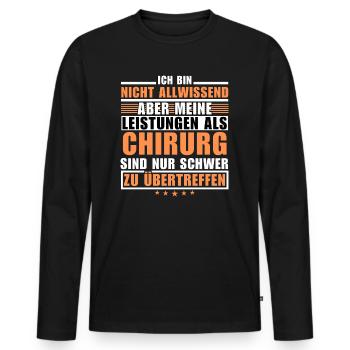 Des performances inégalées en tant que chirurgien - T-shirt manches longues Premium bio Homme - noir - Devant - Nico (187cm)