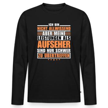 Unmatched performance as a supervisor - Men's Premium Organic Long Sleeve Shirt - black - Front - Nico (187cm)