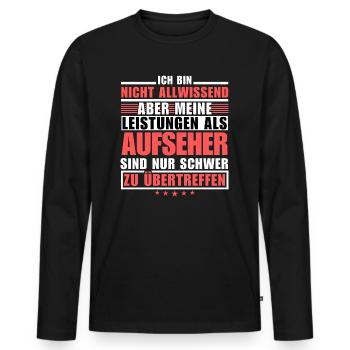 Unmatched performance as a supervisor - Men's Premium Organic Long Sleeve Shirt - black - Front - Nico (187cm)