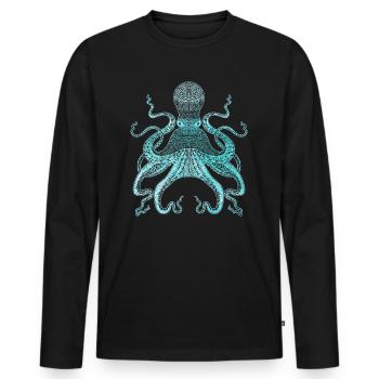Oktopus Tintenfisch Krake Geschenk - Männer Premium Bio Langarmshirt - Schwarz - Vorne - Nico (187cm)