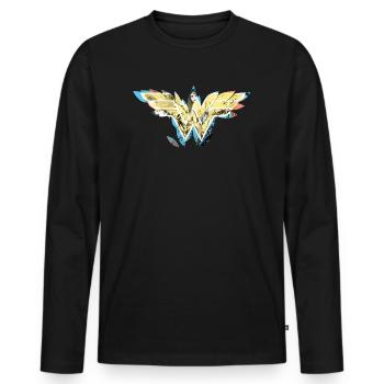 DC Comics Wonder Woman Filled Logo Drawings - Men's Premium Organic Long Sleeve Shirt - black - Front - Nico (187cm)