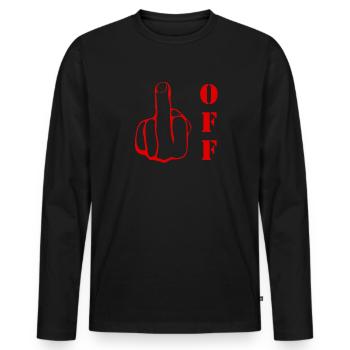 Fuck Off - Männer Premium Bio Langarmshirt - Schwarz - Vorne - Nico (187cm)