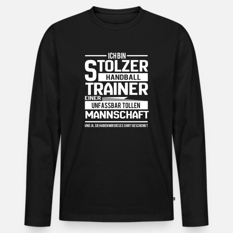 Handballtrainer Geschenk für den Trainer - Männer Premium Bio Langarmshirt - Schwarz