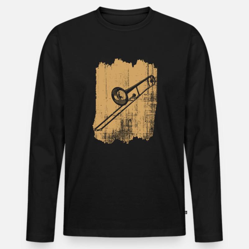posaune - Männer Premium Bio Langarmshirt - Schwarz
